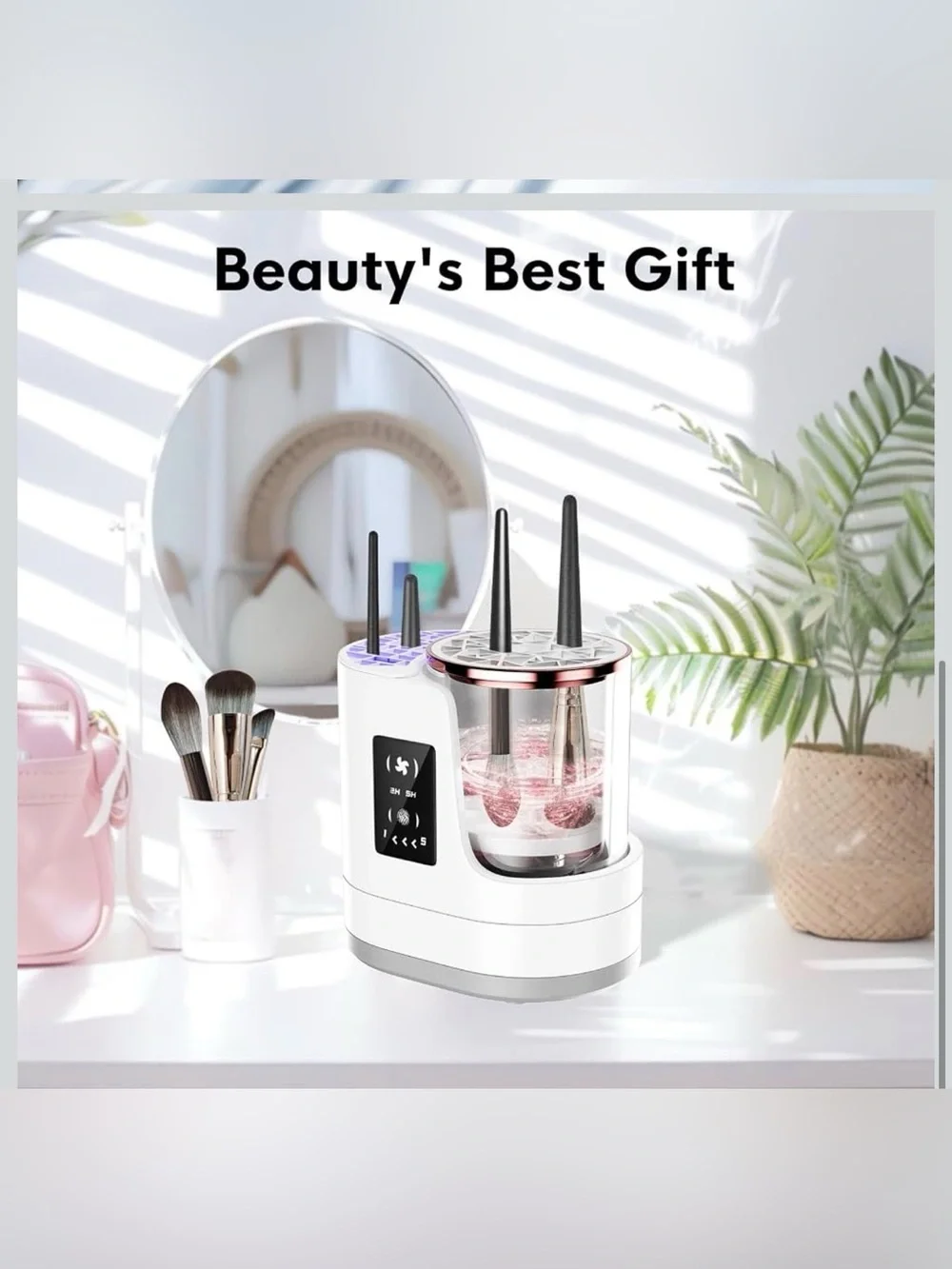 New 3 in 1 Electric Makeup Brush Cleaner, Automatic Portable USB Deep Cleaning
